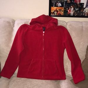 GAP large red fleece zippered hoodie 💕